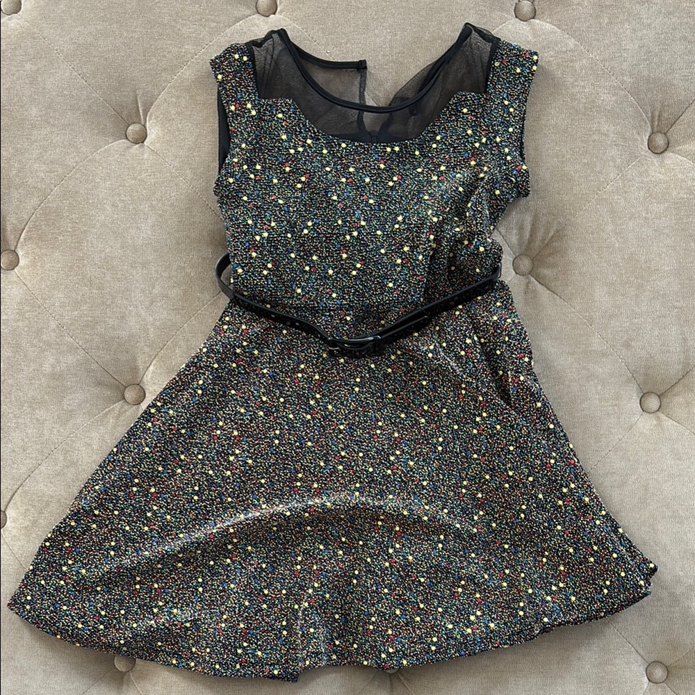 Elegant Black Floral Kids Dress